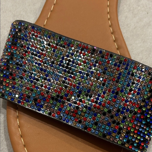 Rhinestone Multi-Color Slide Sandals - Picture 2 of 5